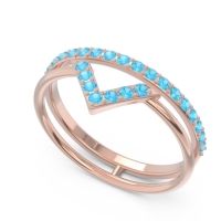 Modern Double Line V-Shape Pave Viparinama Ring