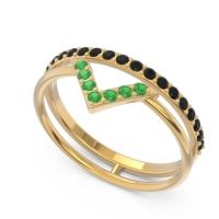 Modern Double Line V-Shape Pave Viparinama Ring