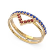 Modern Double Line V-Shape Pave Viparinama Ring