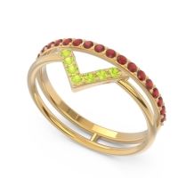 Modern Double Line V-Shape Pave Viparinama Ring