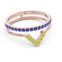 Modern Double Line V-Shape Pave Viparinama Ring