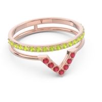 Modern Double Line V-Shape Pave Viparinama Ring
