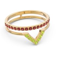 Modern Double Line V-Shape Pave Viparinama Ring