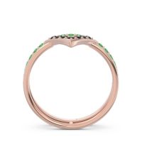 Modern Double Line V-Shape Pave Viparinama Ring