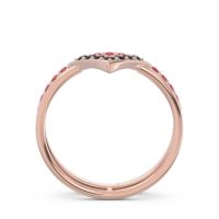 Modern Double Line V-Shape Pave Viparinama Ring