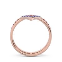Modern Double Line V-Shape Pave Viparinama Ring