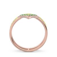 Modern Double Line V-Shape Pave Viparinama Ring