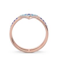 Modern Double Line V-Shape Pave Viparinama Ring