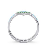 Modern Double Line V-Shape Pave Viparinama Ring