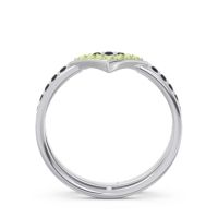Modern Double Line V-Shape Pave Viparinama Ring
