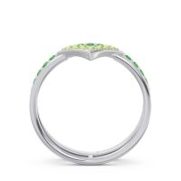 Modern Double Line V-Shape Pave Viparinama Ring