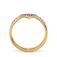 Modern Double Line V-Shape Pave Viparinama Ring