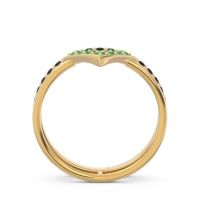 Modern Double Line V-Shape Pave Viparinama Ring