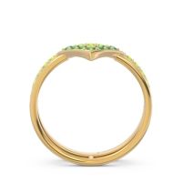 Modern Double Line V-Shape Pave Viparinama Ring