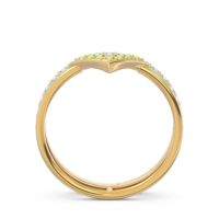 Modern Double Line V-Shape Pave Viparinama Ring