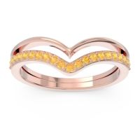 Modern Double Line V-Shape Pave Rajasuta Ring