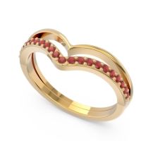 Modern Double Line V-Shape Pave Rajasuta Ring