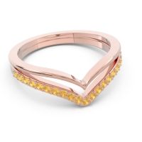 Modern Double Line V-Shape Pave Rajasuta Ring
