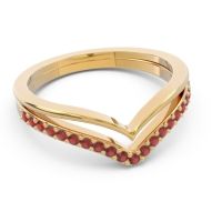 Modern Double Line V-Shape Pave Rajasuta Ring