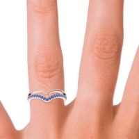 Modern Double Line V-Shape Pave Rajasuta Ring