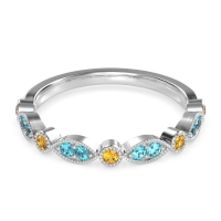 Antique Half-Eternity Prong Set Purana Band