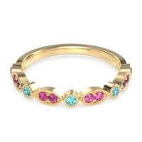 Antique Half-Eternity Prong Set Purana Band