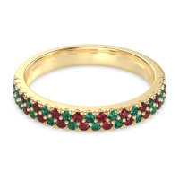 Classic Two Row Prong Set Yugala Band