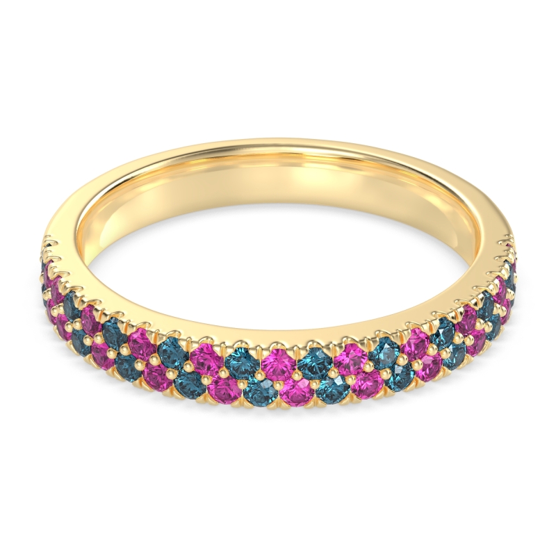 Classic Two Row Prong Set Yugala Band
