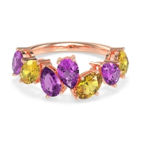 Pear and Oval Half Eternity Pagal Band