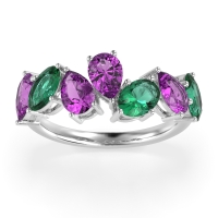 Pear and Oval Half Eternity Pagal Band