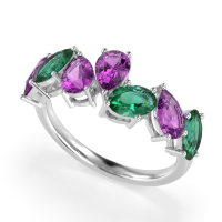 Pear and Oval Half Eternity Pagal Band