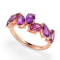 Pear and Oval Half Eternity Pagal Band