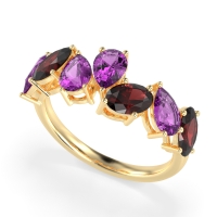 Pear and Oval Half Eternity Pagal Band