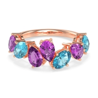 Pear and Oval Half Eternity Pagal Band