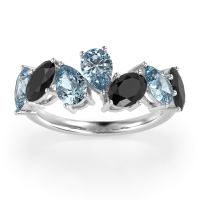 Pear and Oval Half Eternity Pagal Band