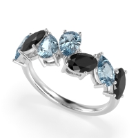 Pear and Oval Half Eternity Pagal Band