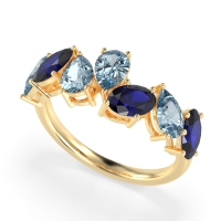 Pear and Oval Half Eternity Pagal Band