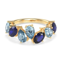 Pear and Oval Half Eternity Pagal Band