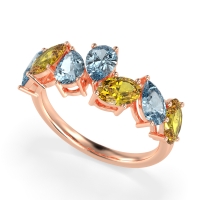 Pear and Oval Half Eternity Pagal Band