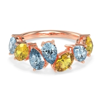 Pear and Oval Half Eternity Pagal Band