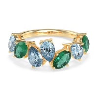 Pear and Oval Half Eternity Pagal Band