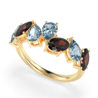 Pear and Oval Half Eternity Pagal Band