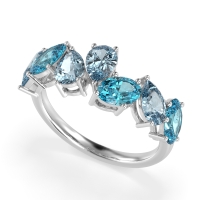 Pear and Oval Half Eternity Pagal Band