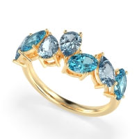 Pear and Oval Half Eternity Pagal Band