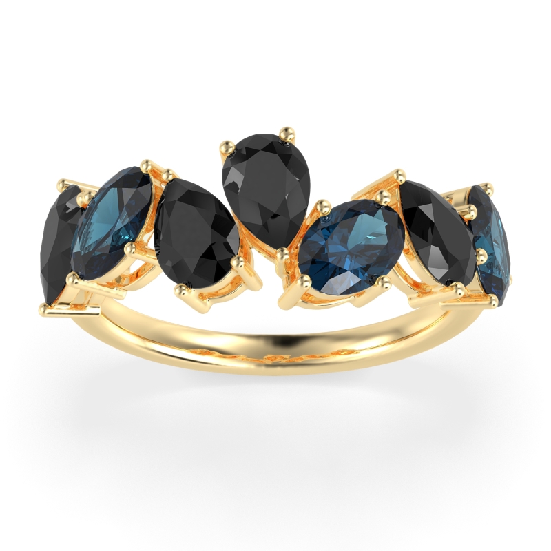 Pear and Oval Half Eternity Pagal Band