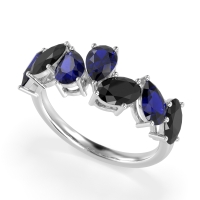 Pear and Oval Half Eternity Pagal Band