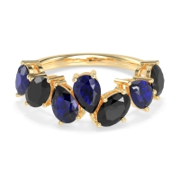 Pear and Oval Half Eternity Pagal Band