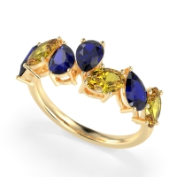 Pear and Oval Half Eternity Pagal Band