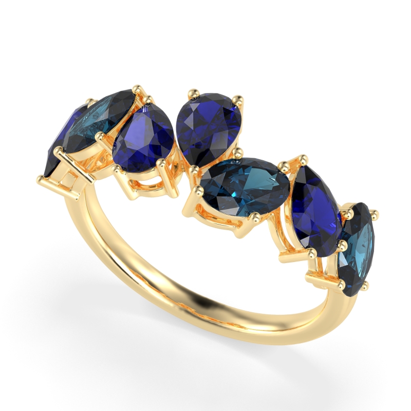 Pear and Oval Half Eternity Pagal Band