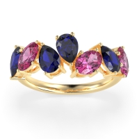 Pear and Oval Half Eternity Pagal Band